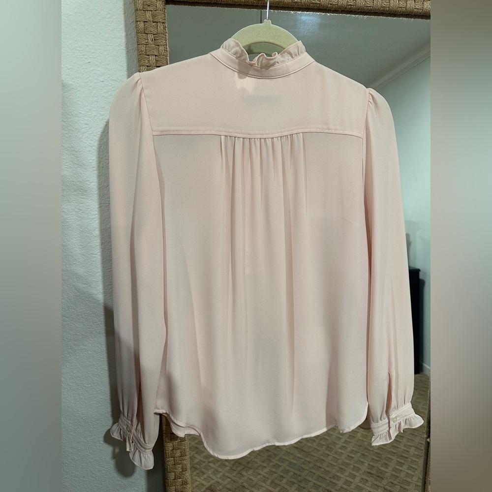 LOFT Light Pink Ruffle Blouse - Picture 4 of 4